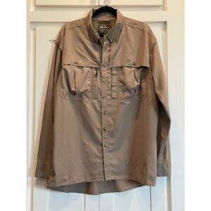 DRAKE clothing co Brown sportsman fishing hunting shirt L